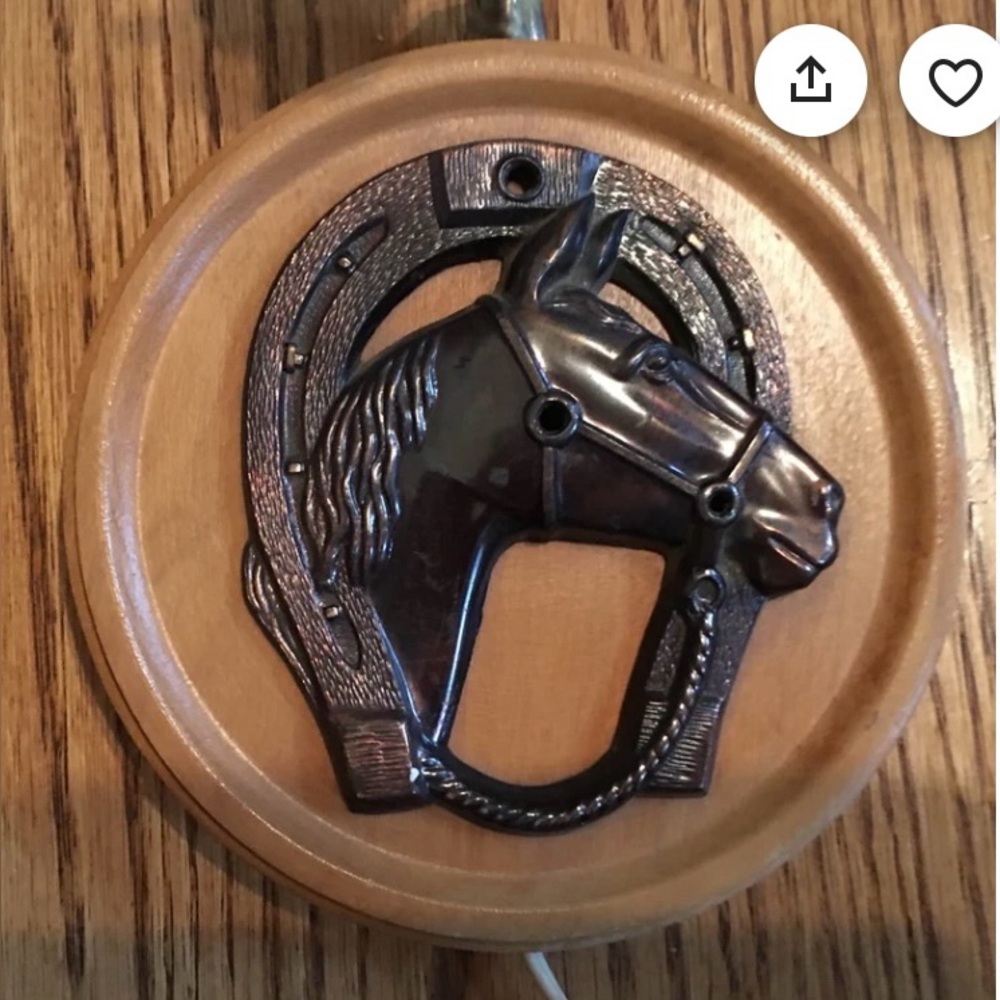 Horse Head Wall Decor with Horseshoe